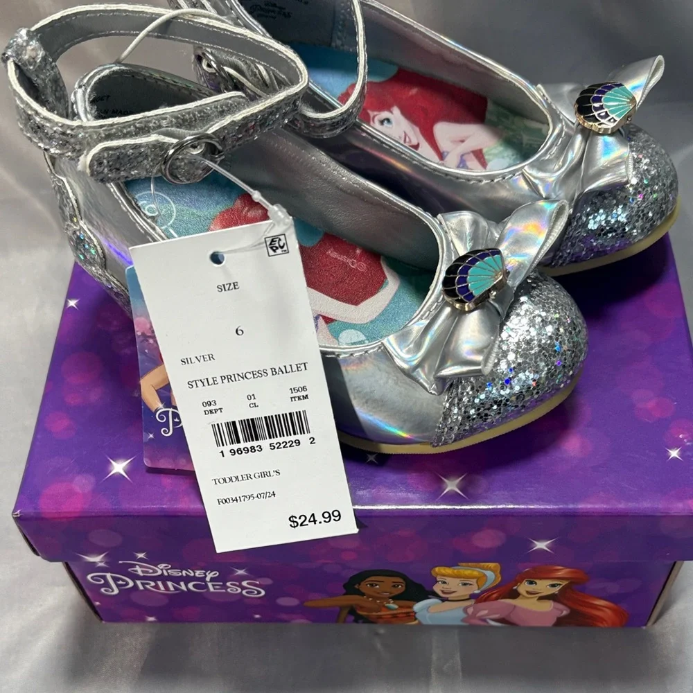 Disney Silver Holographic Mermaid Bow Girls Ballet